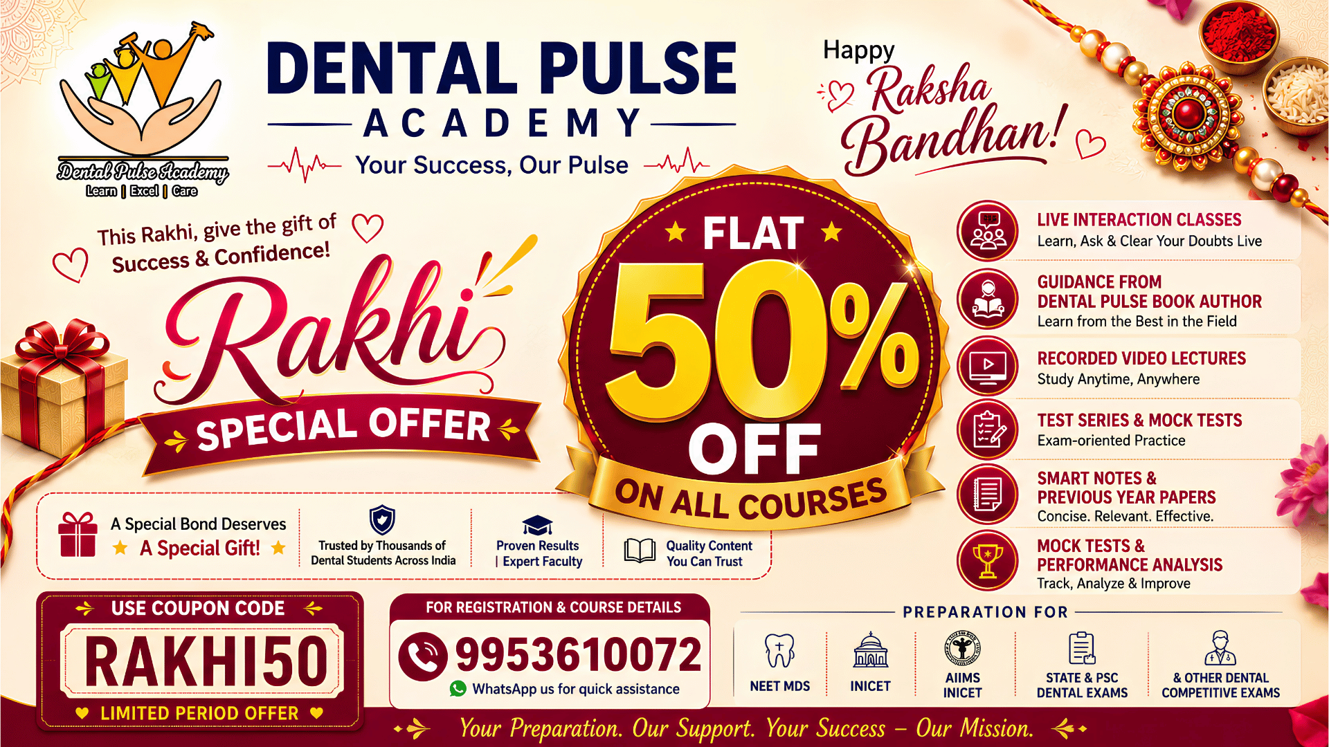 🎀 RAKHI SPECIAL OFFER – DENTAL PULSE ACADEMY 🎀